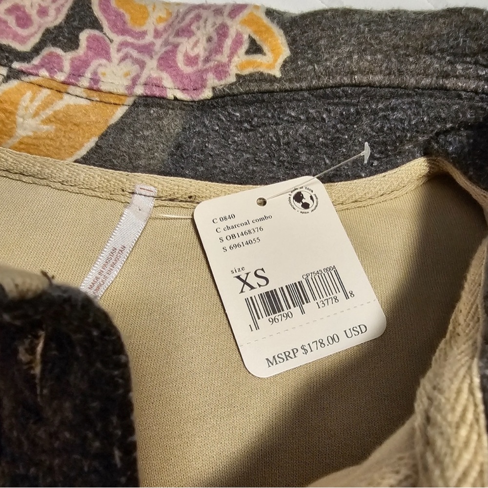 🔥HP🔥Free People  RUBY JACKET CHARCOAL COMBO - Brand New With Tags $178 Retail - Picture 8 of 11